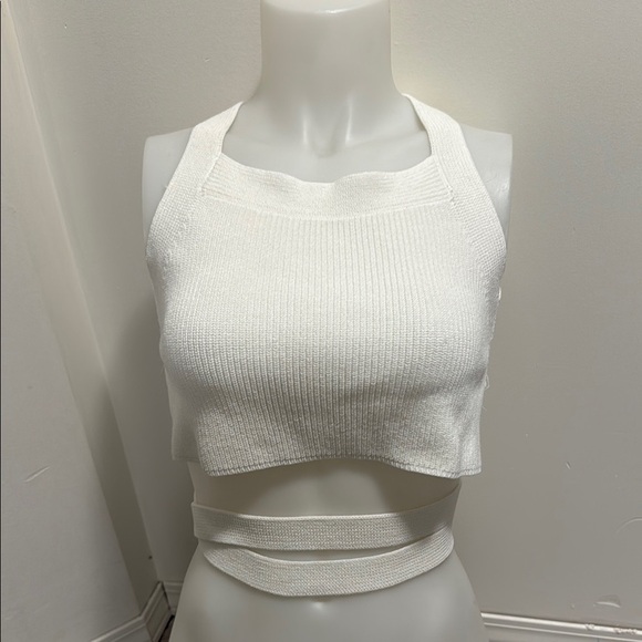 Wilfred Ivory Knit Halter Tie Up Tank Top - Picture 1 of 6